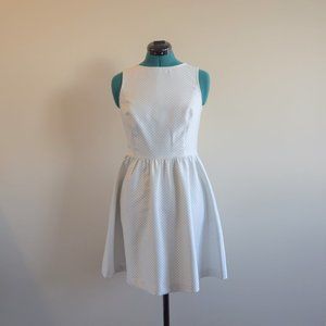 White and Black Polka Dot Fit and Flare Dress